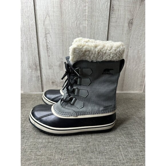 Sorel Womens Winter Carnival Boots Size 7 Quarry Black Waterproof Insulated - Picture 4 of 9